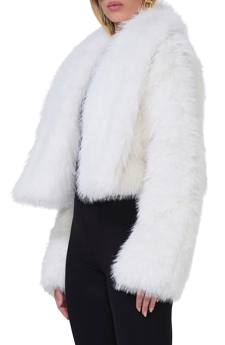 AFRM Stephanie Faux Fur Jacket, Alternate, color, Off White Fur