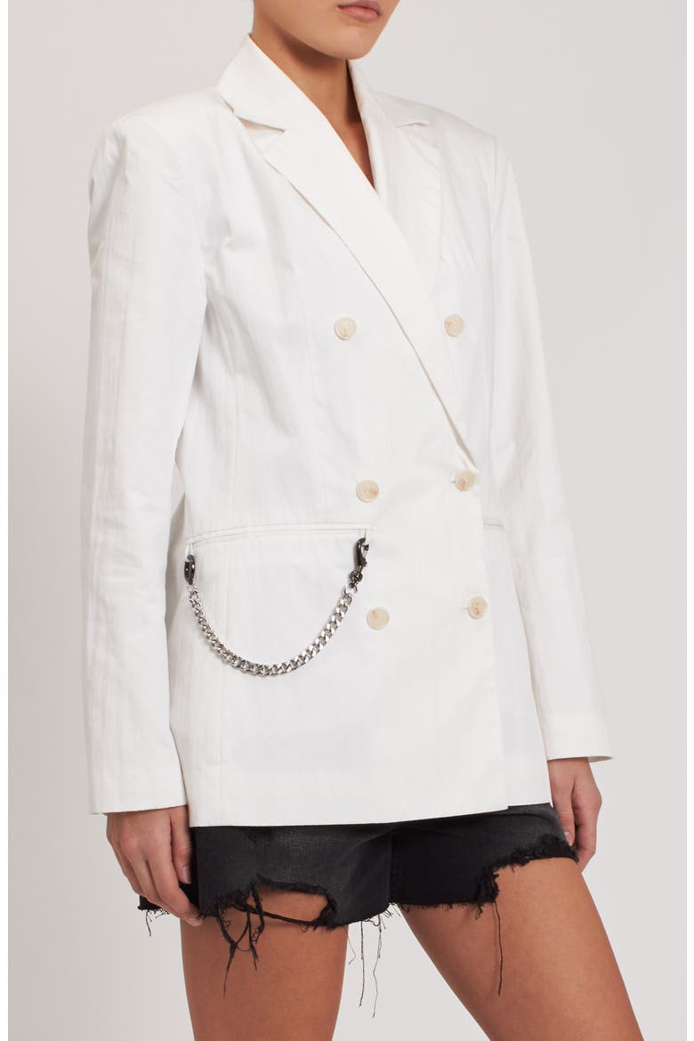 Brooklyn Chain Double Breasted Blazer, Alternate, color, BRIGHT WHITE