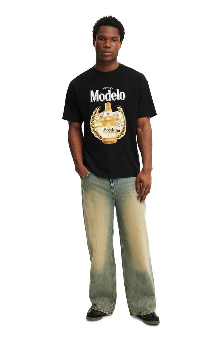 Cotton On Box Fit License T-Shirt, Alternate, color, Lcn Mod Black  Modelo Wreath