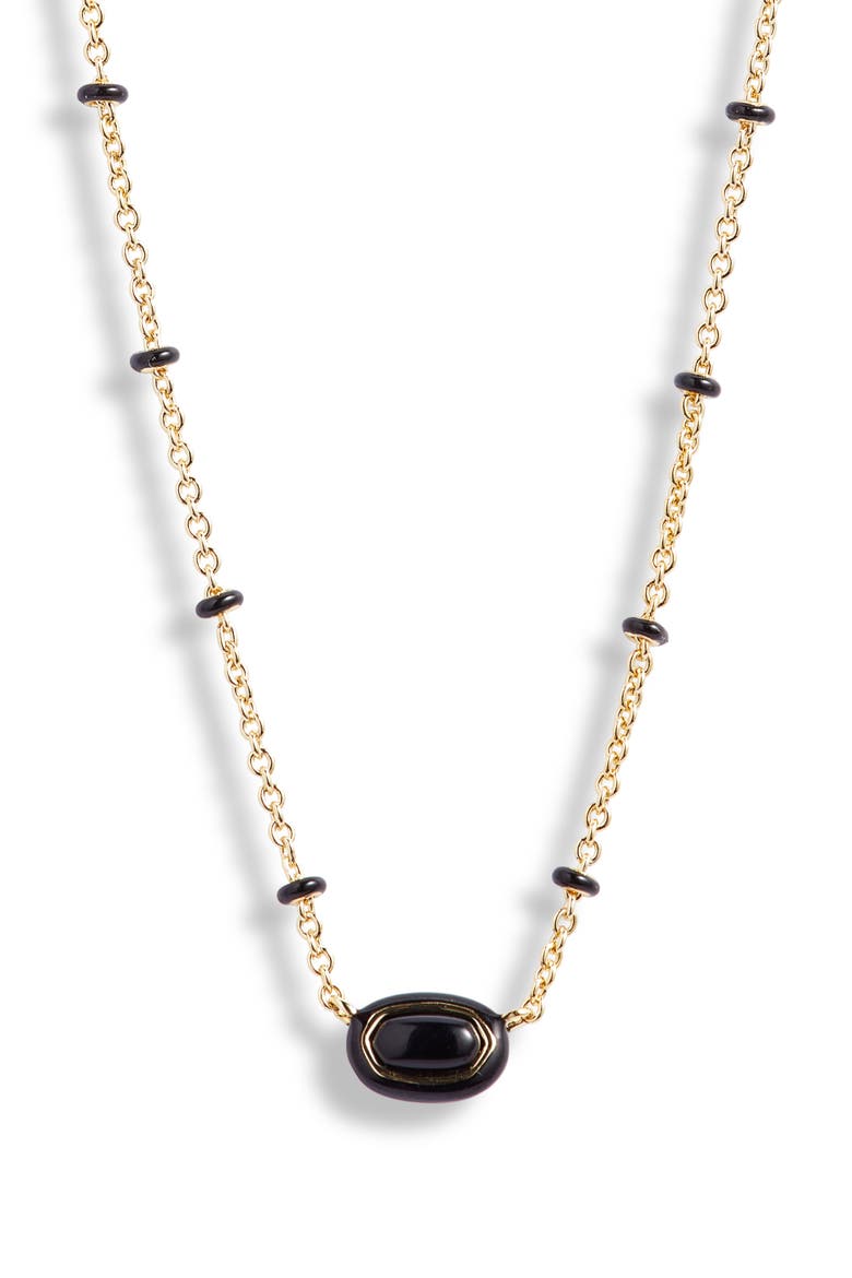 Mini Elisa Pendant Necklace, Main, color, GOLD BLACK AGATE
