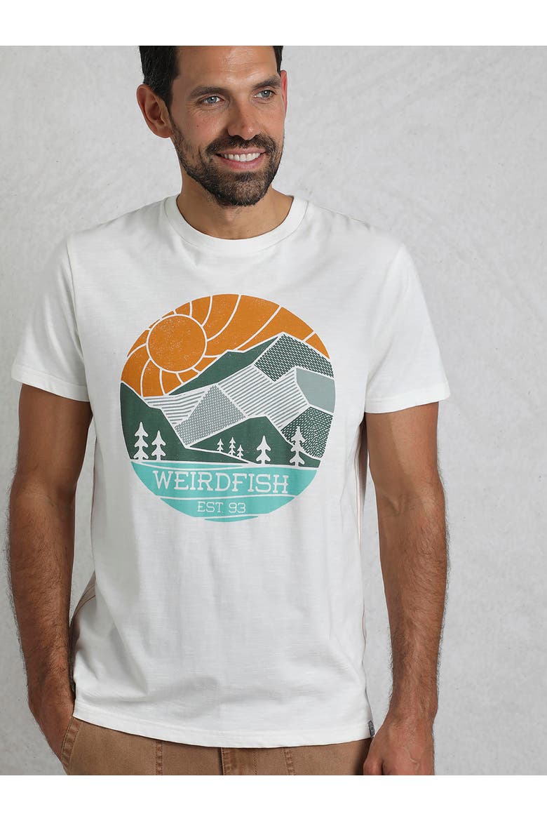 Foothills Front Print T-Shirt, Alternate, color, Dusty White