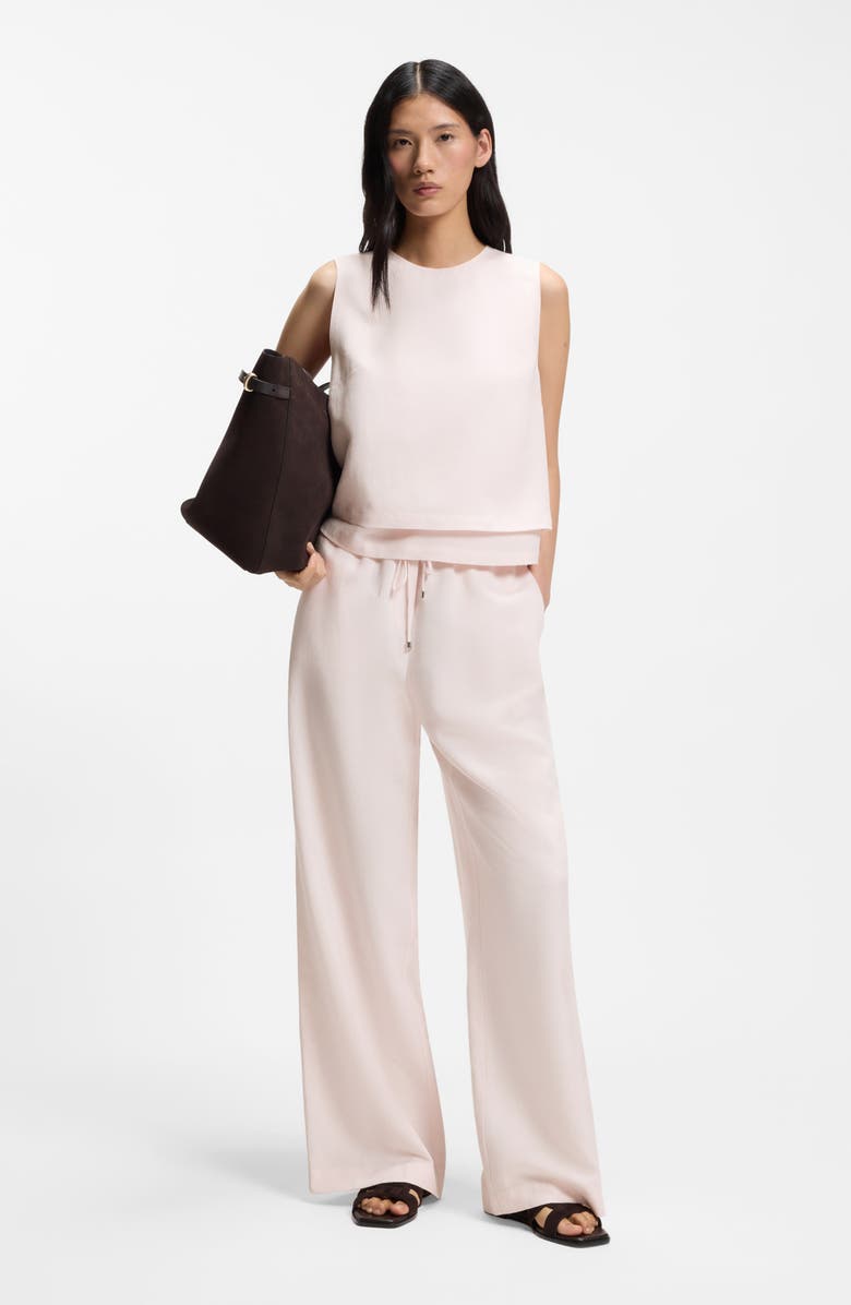 BOSS Bliny Layered Hem Split Back Top, Alternate, color, Ocean Rose