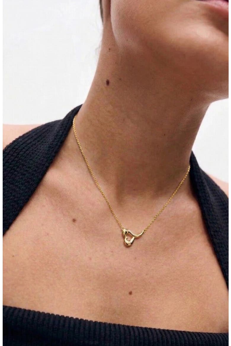 Love Heart Short Necklace in Gold, Alternate, color, Gold
