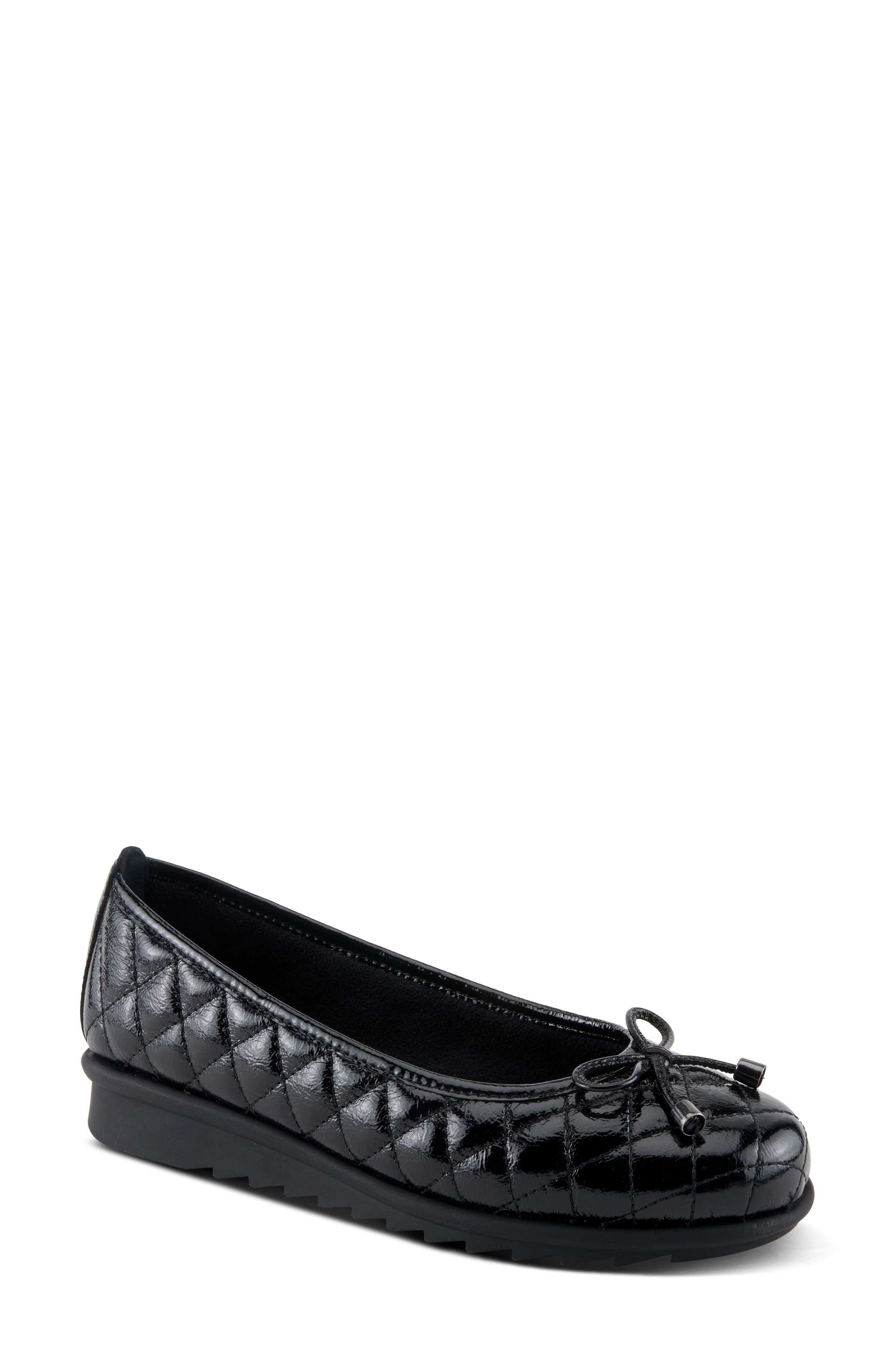 Spring Step Ballequina Quilted Loafer, Main, color, Black Patent