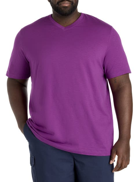 Big & Tall Slub Knit V-Neck T-Shirt