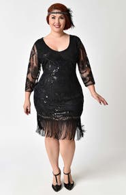 Unique Vintage Plus Size 1920s Margaux Flapper Dress