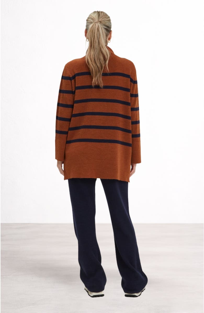 Nom Maternity Sarabeth Maternity & Nursing Striped Sweater, Alternate, color, Rust Navy