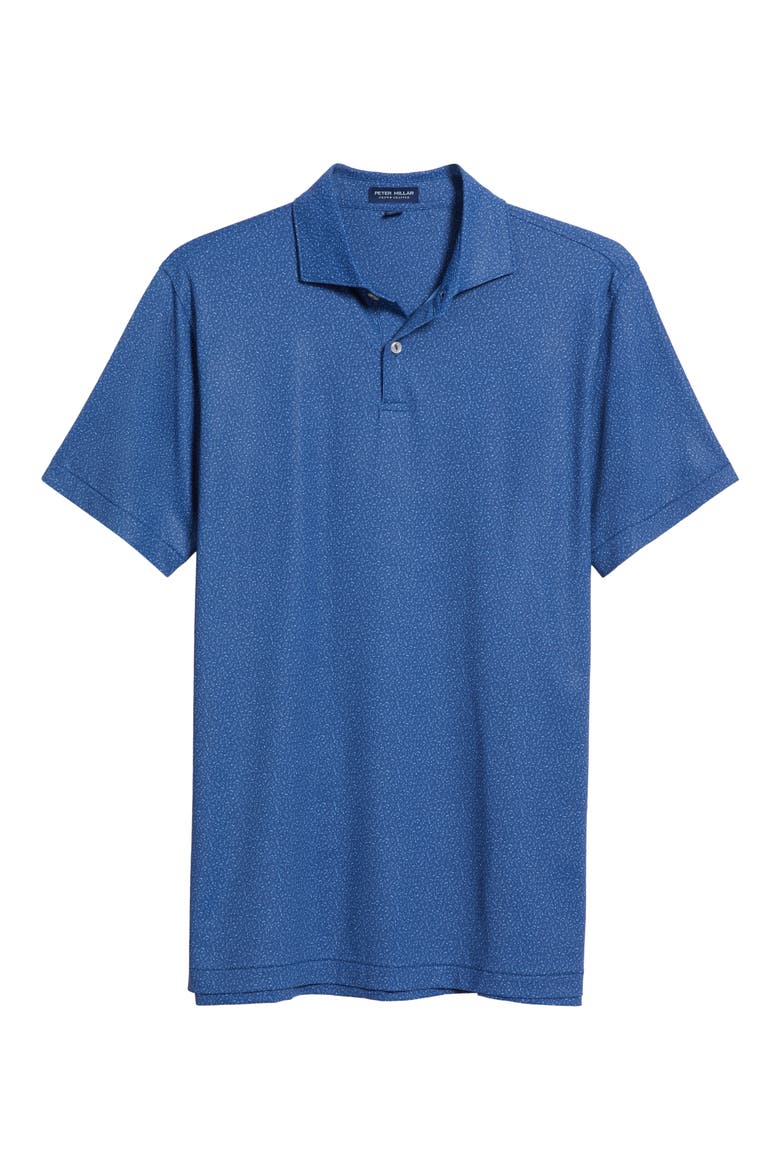 Crown Crafted Microprint Performance Jersey Polo, Alternate, color, OCEAN BLUE