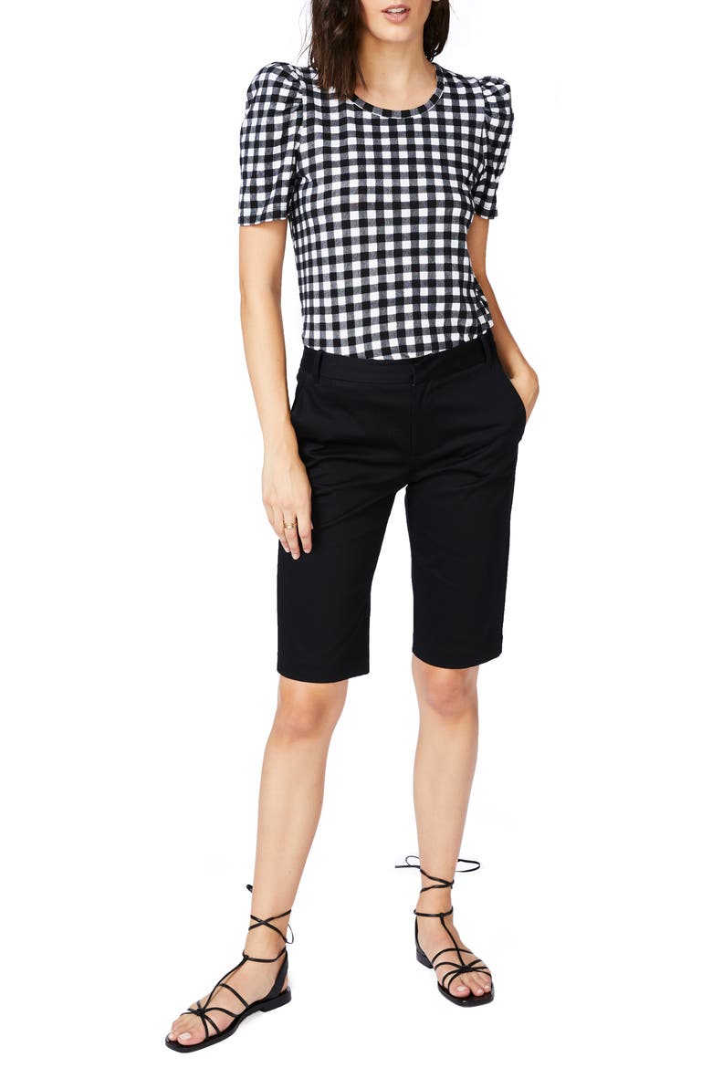 Stretch Cotton Twill Bermuda Shorts, Alternate, color, RICH BLACK