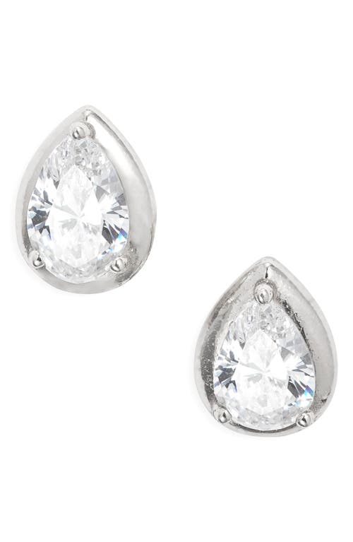 Nordstrom Cubic Zirconia Teardrop Earrings In Silver