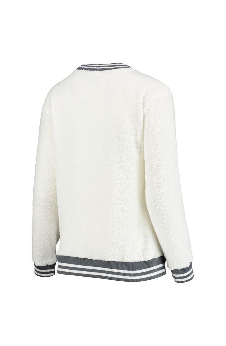 CONCEPTS SPORT Women's Concepts Sport Cream/Charcoal Boston Bruins Granite Sherpa Pullover Sweatshirt, Alternate, color, 