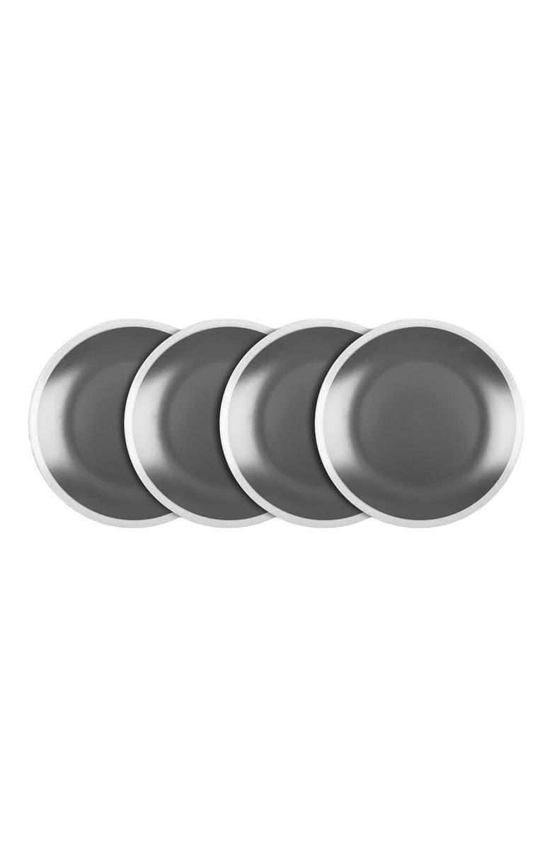 Stone Lain Serenity Stoneware 4-Piece Dinner Plate Set, Main, color, Dark Gray And Cream
