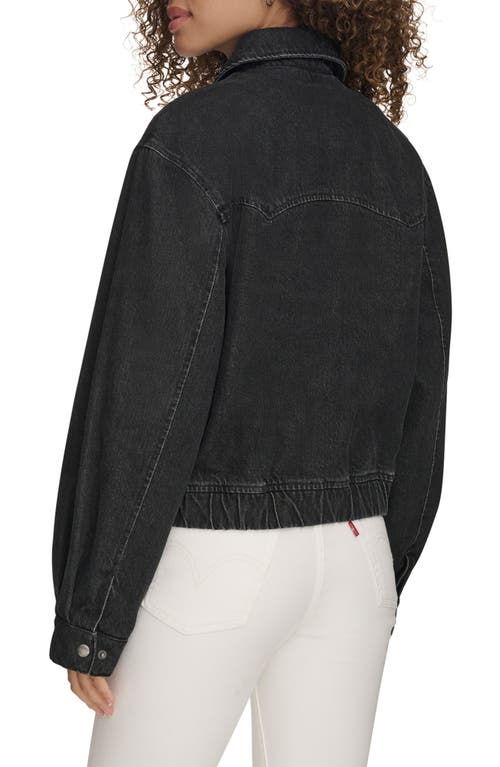 Levi's Denim Bomber Jacket In Black Wash Denim
