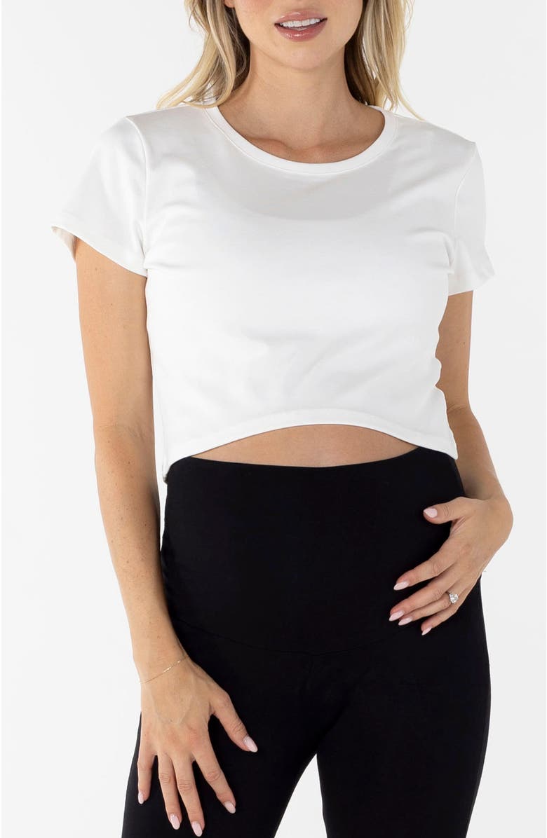 Angel Maternity Celia Maternity Cotton Crop Tee, Alternate, color, 