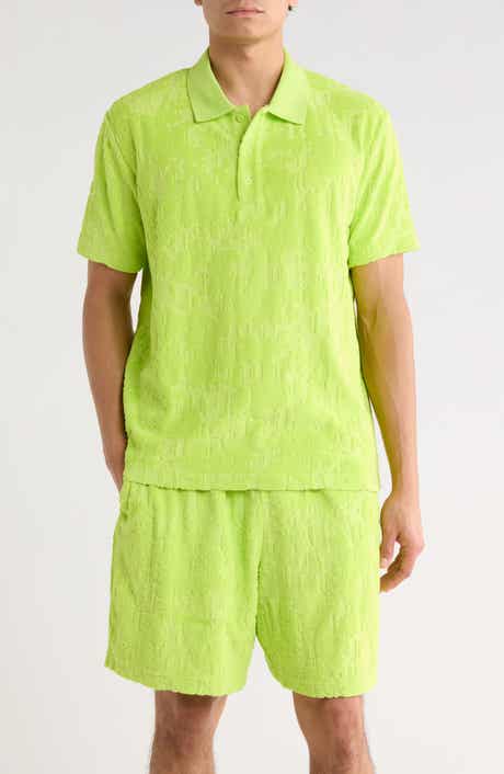 PURPLE BRAND Terry Towel Short Sleeve Polo