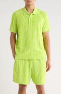 PURPLE BRAND Terry Towel Short Sleeve Polo