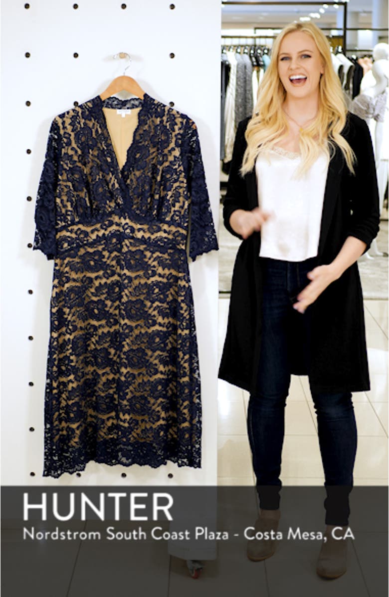 Scalloped Boudoir Lace Sheath Dress, sales video thumbnail