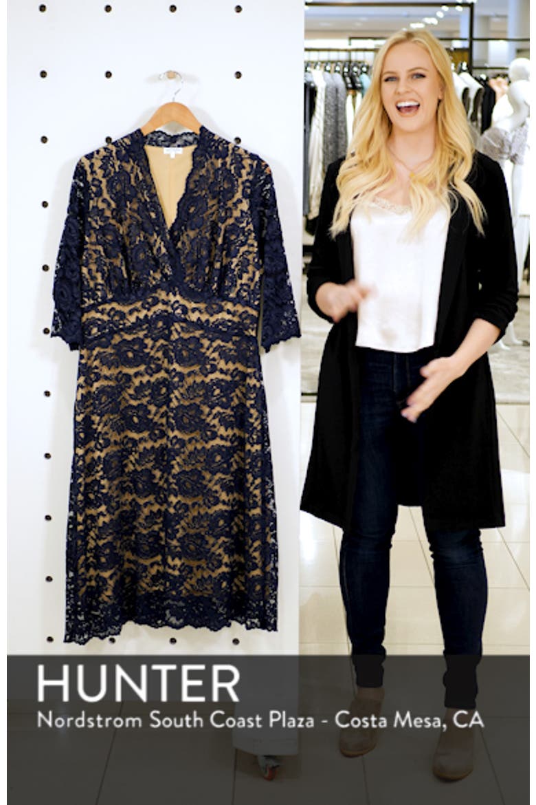 Scalloped Boudoir Lace Sheath Dress video