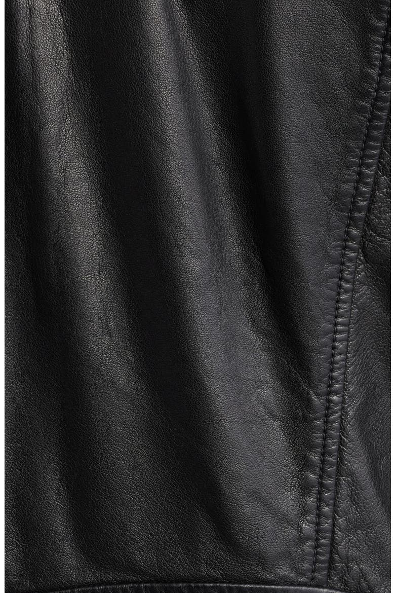 Leather Moto Jacket, Alternate, color, BLACK