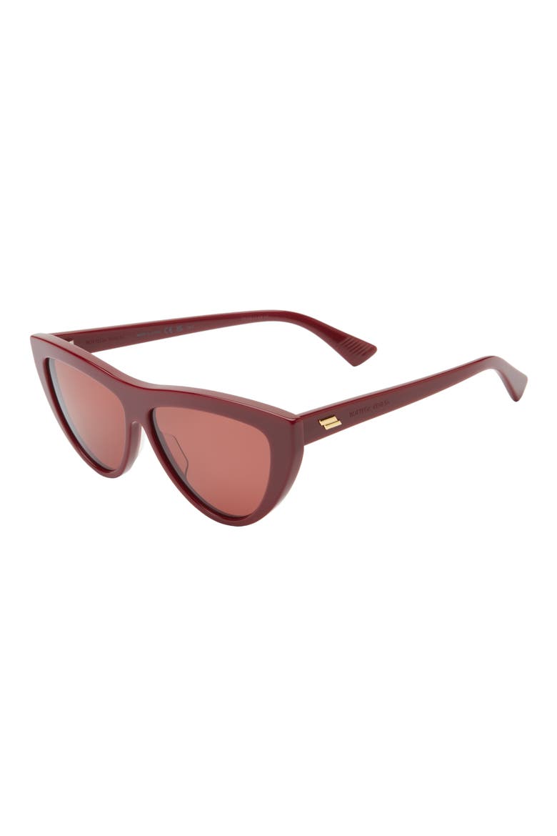 57mm Cat Eye Sunglasses, Alternate, color, BURGUNDY RED