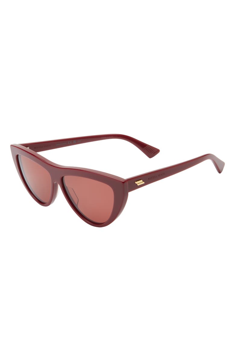 Bottega Veneta 57mm Cat Eye Sunglasses, Alternate, color, Burgundy Red