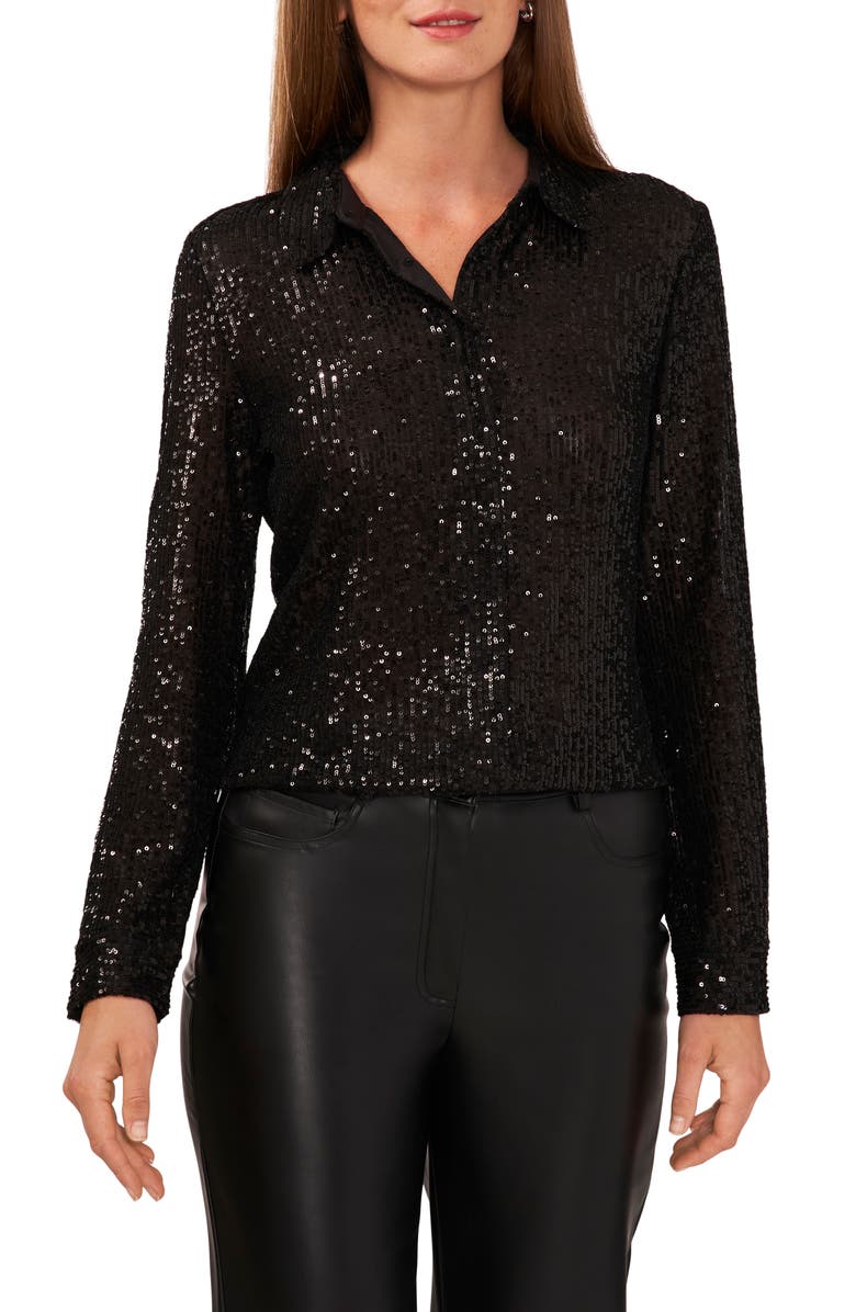Halogen<sup>®</sup> Sequin Shirt, Main, color,
