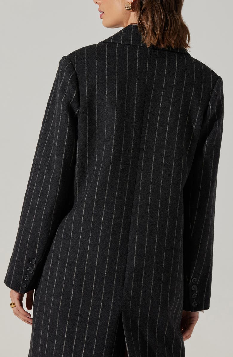 ASTR the Label Morana Pinstripe Double Breasted Coat, Alternate, color, 