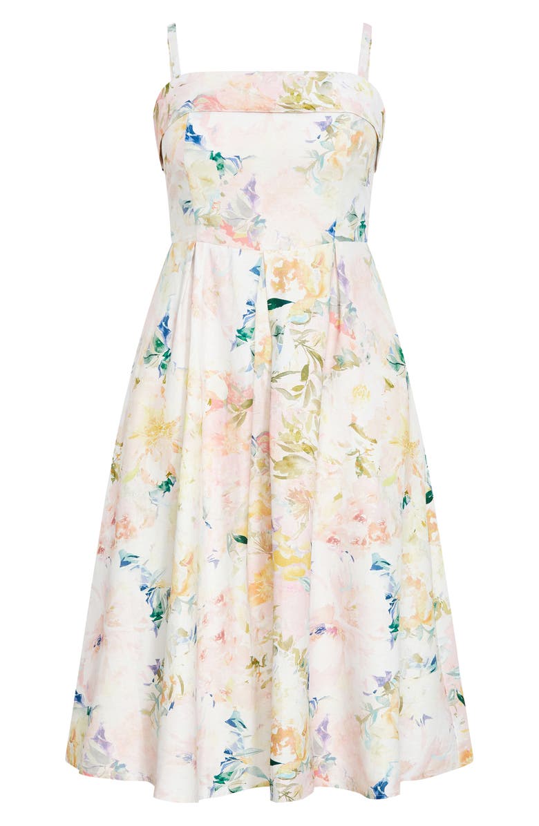 City Chic Garden of Love Fit & Flare Dress, Alternate, color, 