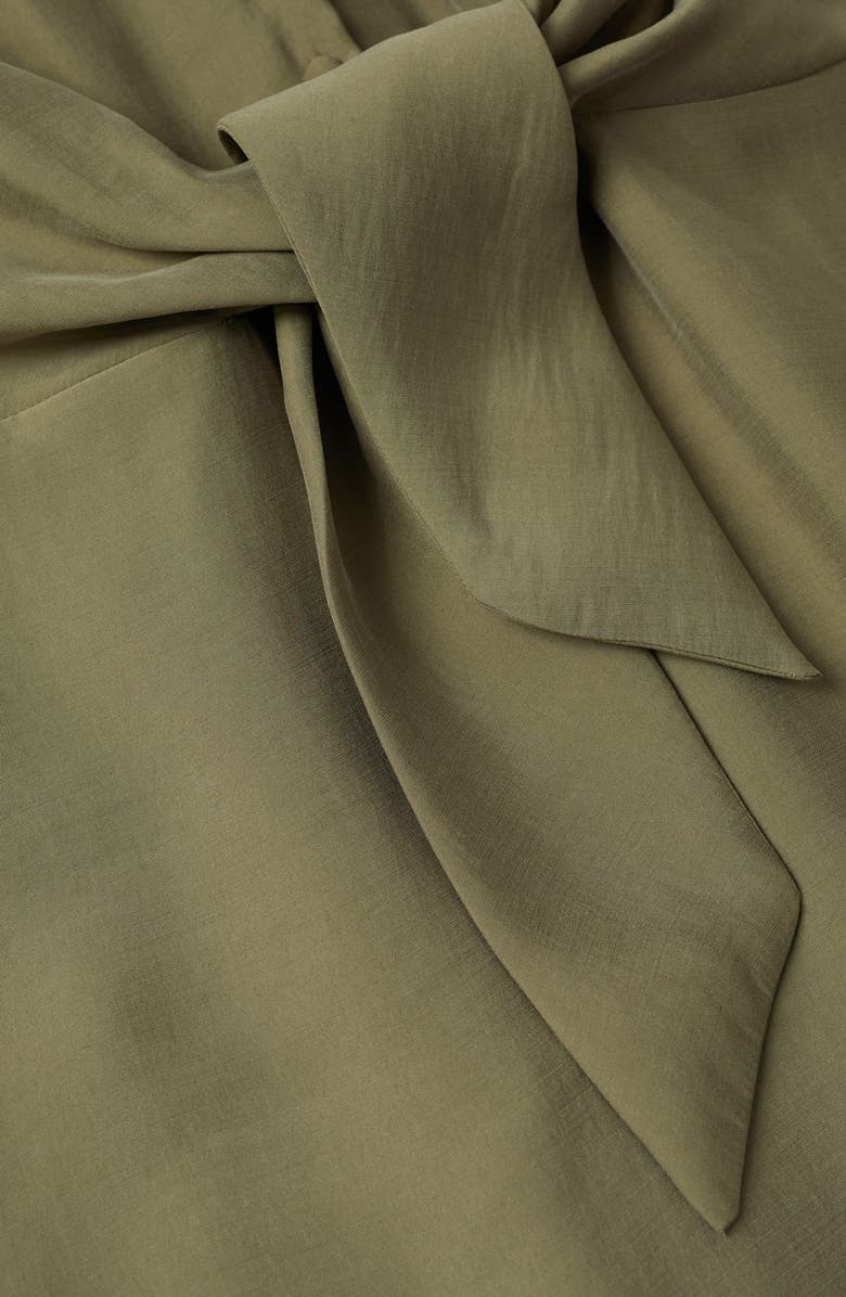 MANGO Tie Front Midi Dress, Alternate, color, 