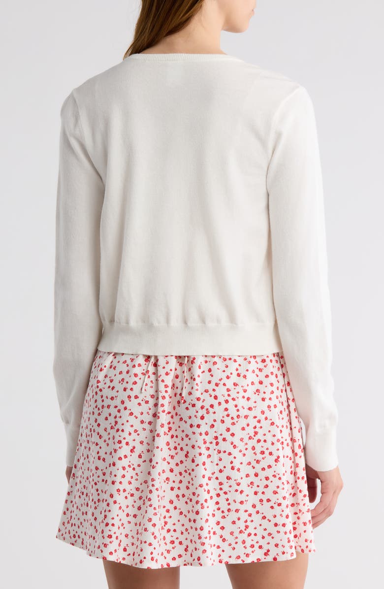 Abound Crew Neck Cardigan, Alternate, color, Ivory