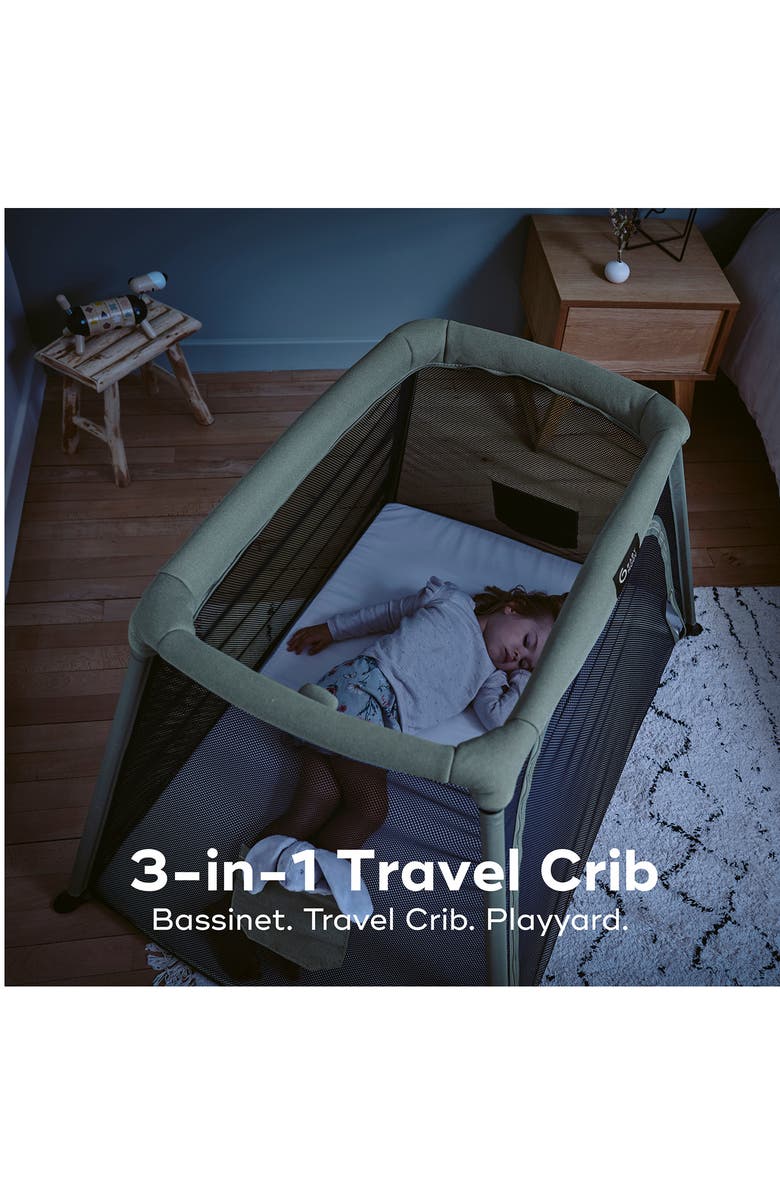 Babymoov Moov & Comfy 3-in-1 Travel Cot, Baby Crib & Playpen, Alternate, color, Sage