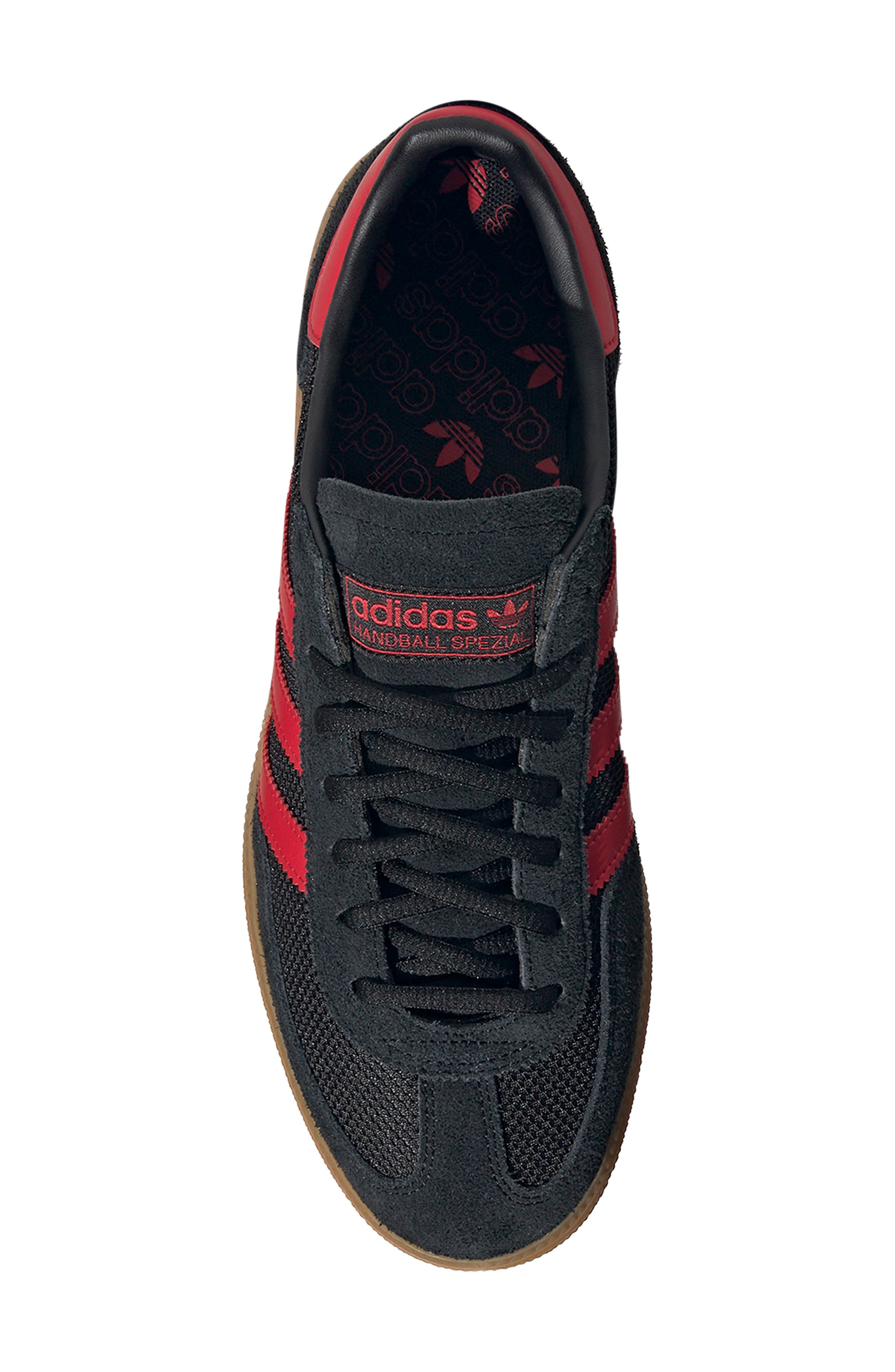 adidas Gender Inclusive Handball Spezial Sneaker, Alternate, color, Black/ Better Scarlet/ Gum
