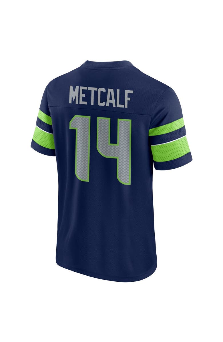 FANATICS Men's Fanatics Branded DK Metcalf College Navy Seattle Seahawks Hashmark Name & Number V-Neck T-Shirt, Alternate, color, 