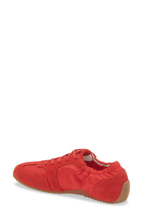Rag & Bone Emilee Ballet Twill And Suede Slim Runner Sneakers In Red