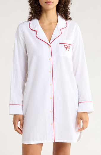 Nordstrom Classic Piped Cotton Nightshirt