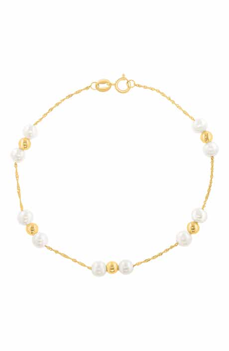 14k Gold Cultured Pearl Bracelet