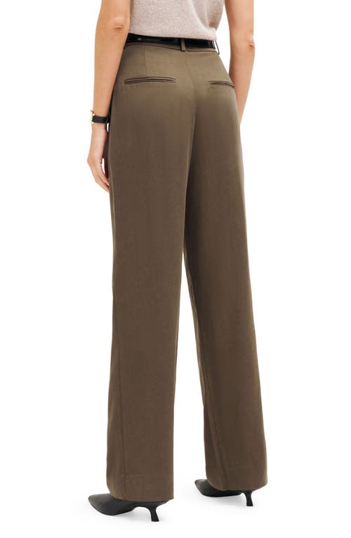 Reformation Mason High Waist Wide Leg Pants In Brown