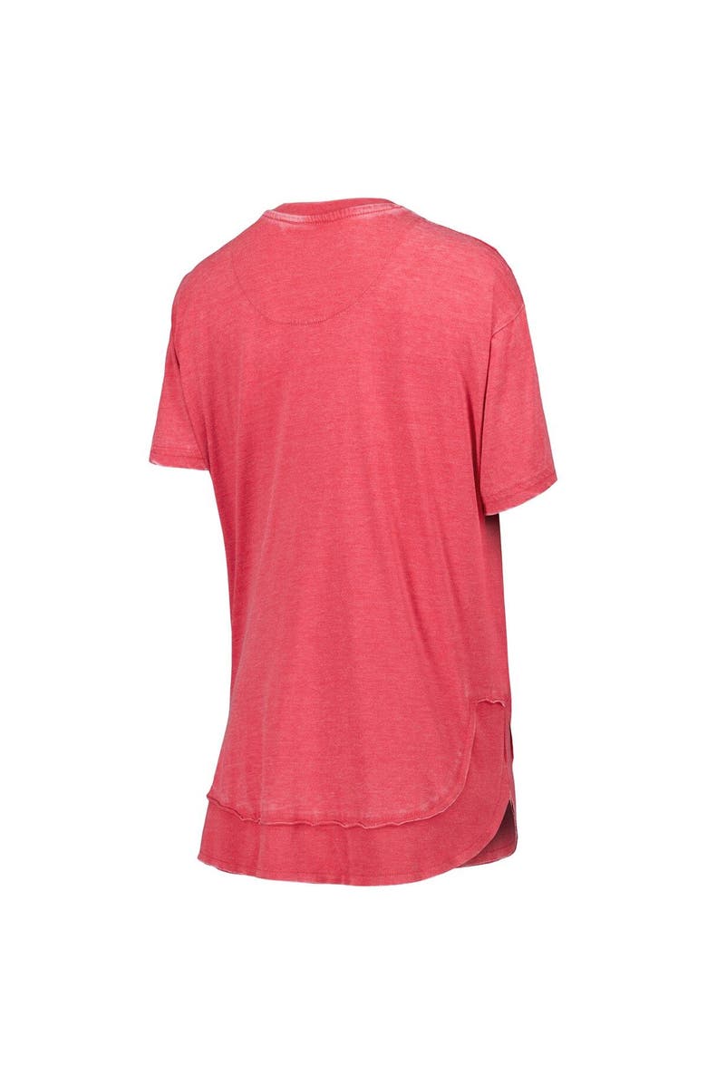 PRESSBOX Women's Pressbox Scarlet Nebraska Huskers Arch Poncho T-Shirt, Alternate, color, Scarlet