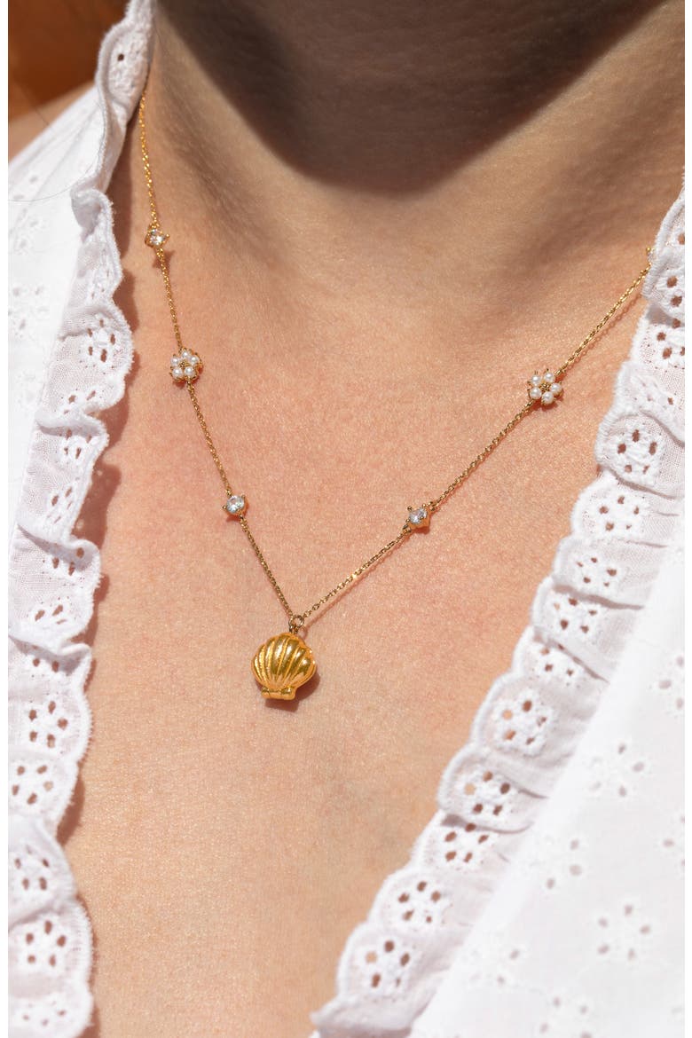 Shell Pendant Necklace, Alternate, color, GOLD