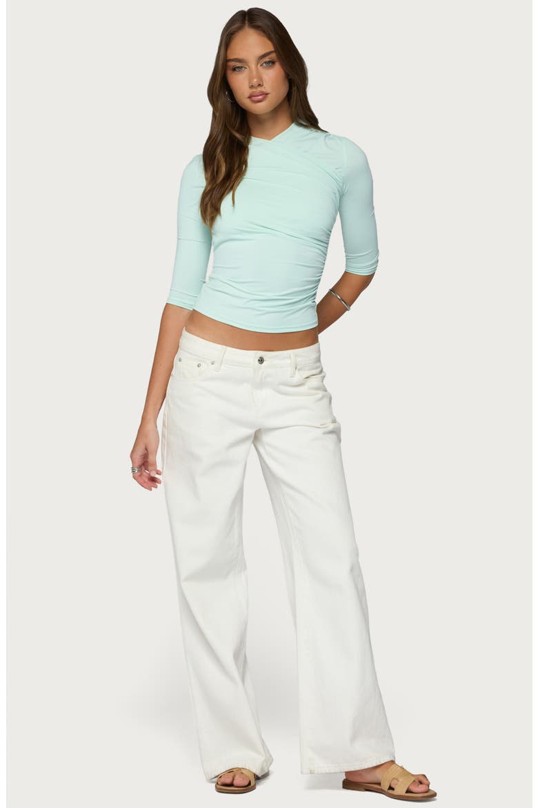 Calypso Wrap Neck Top, Alternate, color, MINT