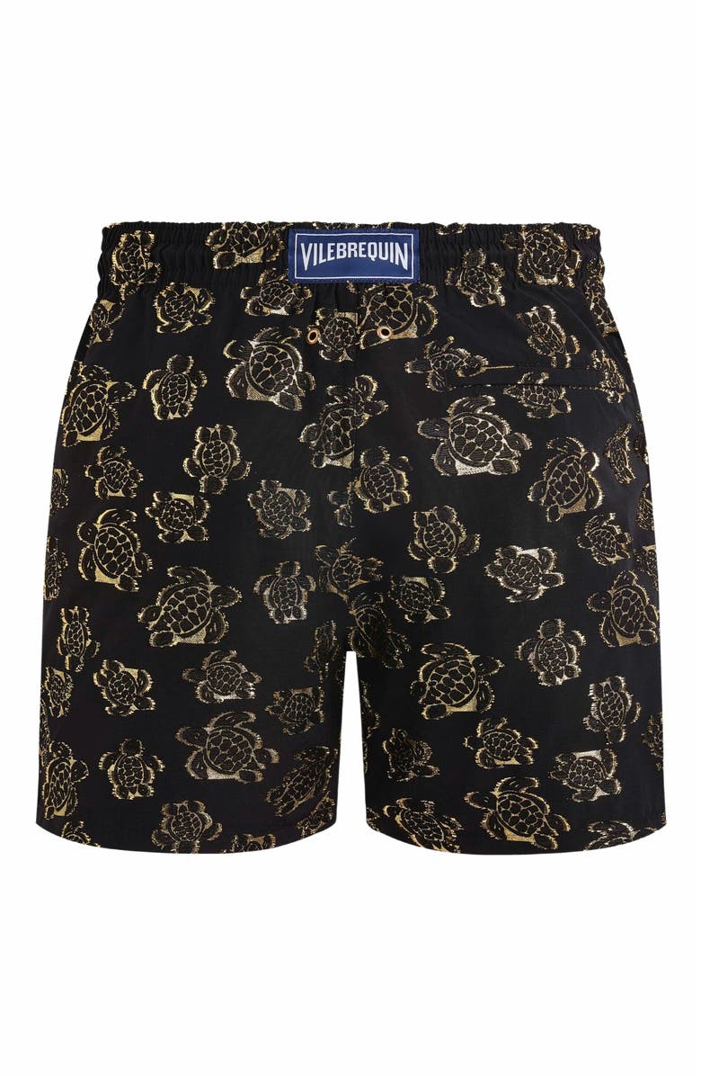 Vilebrequin Men
s Jacquard Ronde des Tortues Swim Trunks, Alternate, color, Noir