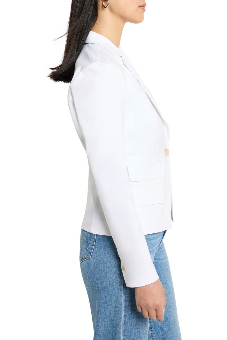 Seasonless Cotton Blend Blazer, Alternate, color, PAPER WHITE
