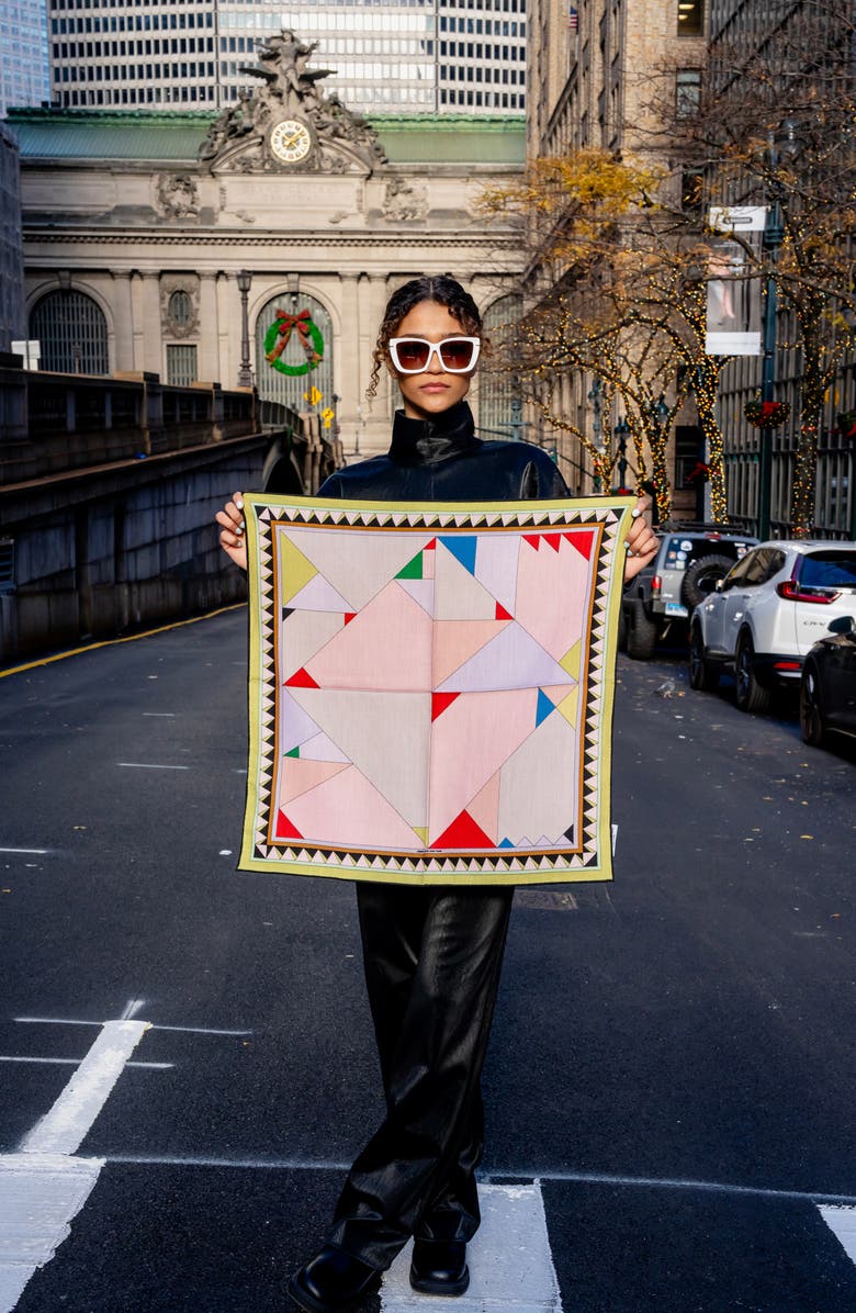 Jessie Zhao New York Double Sided Wool Silk Scarf In Color Recombination, Alternate, color, Pink