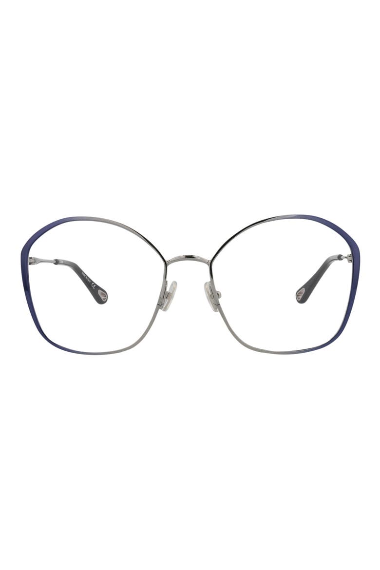 Core 57mm Rectangular Optical Glasses, Main, color, BLUE BLUE TRANSPARENT