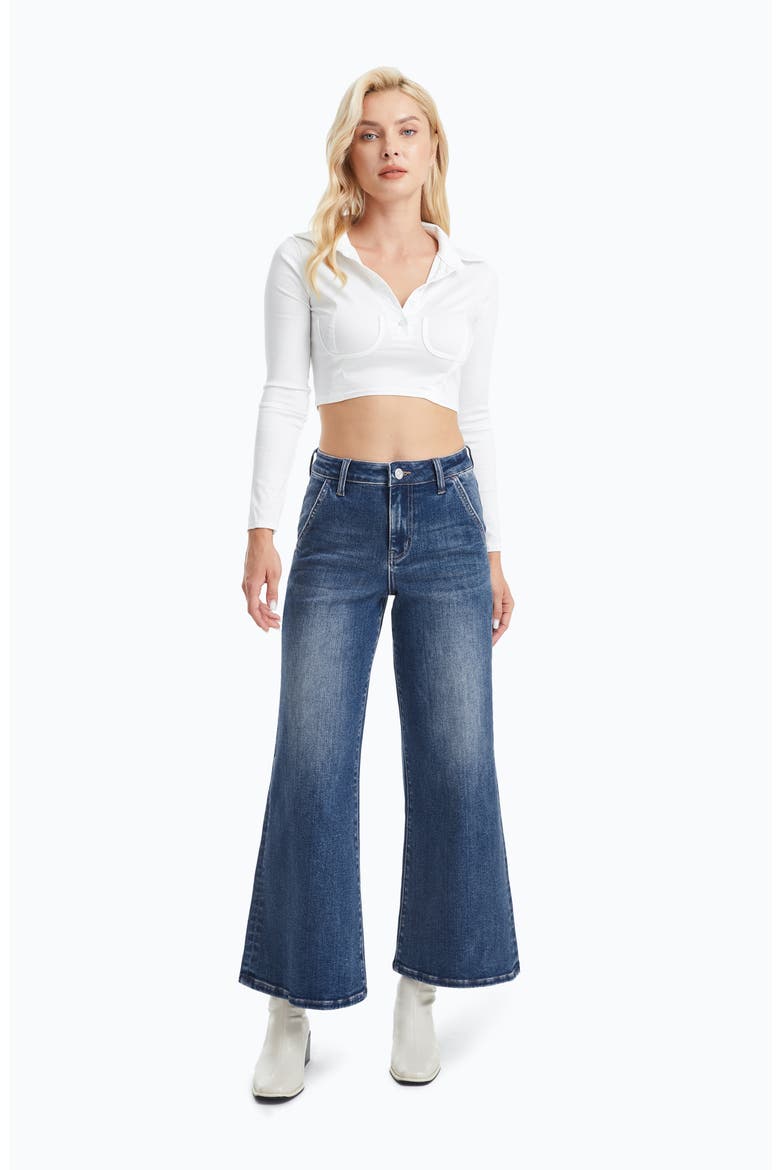High Waist Wide Leg Flare Jeans, Alternate, color, SWEET