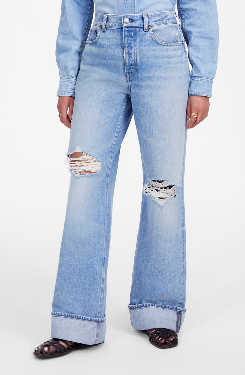 Madewell Low Slung Ripped Baggy Jeans, Main, color, Hallstead Wash