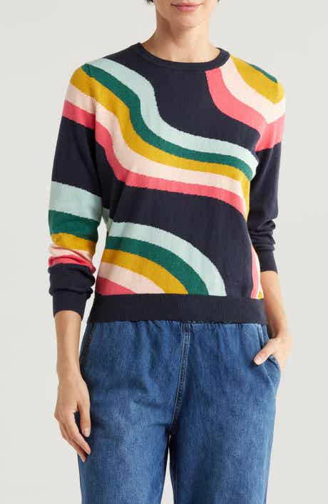 Marine Layer Icon Rainbow Swirl Print Cotton Sweater