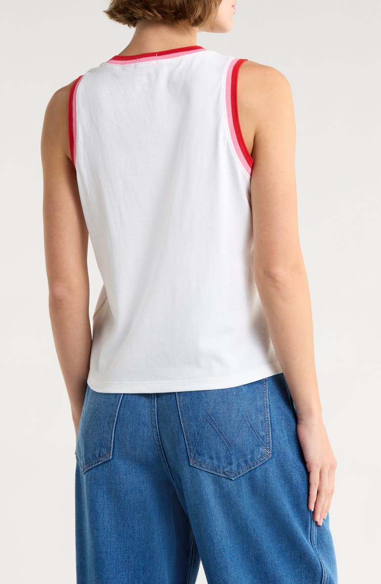 MOTHER The Court Crusher Cotton Graphic Tank, Alternate, color, Garden Girl