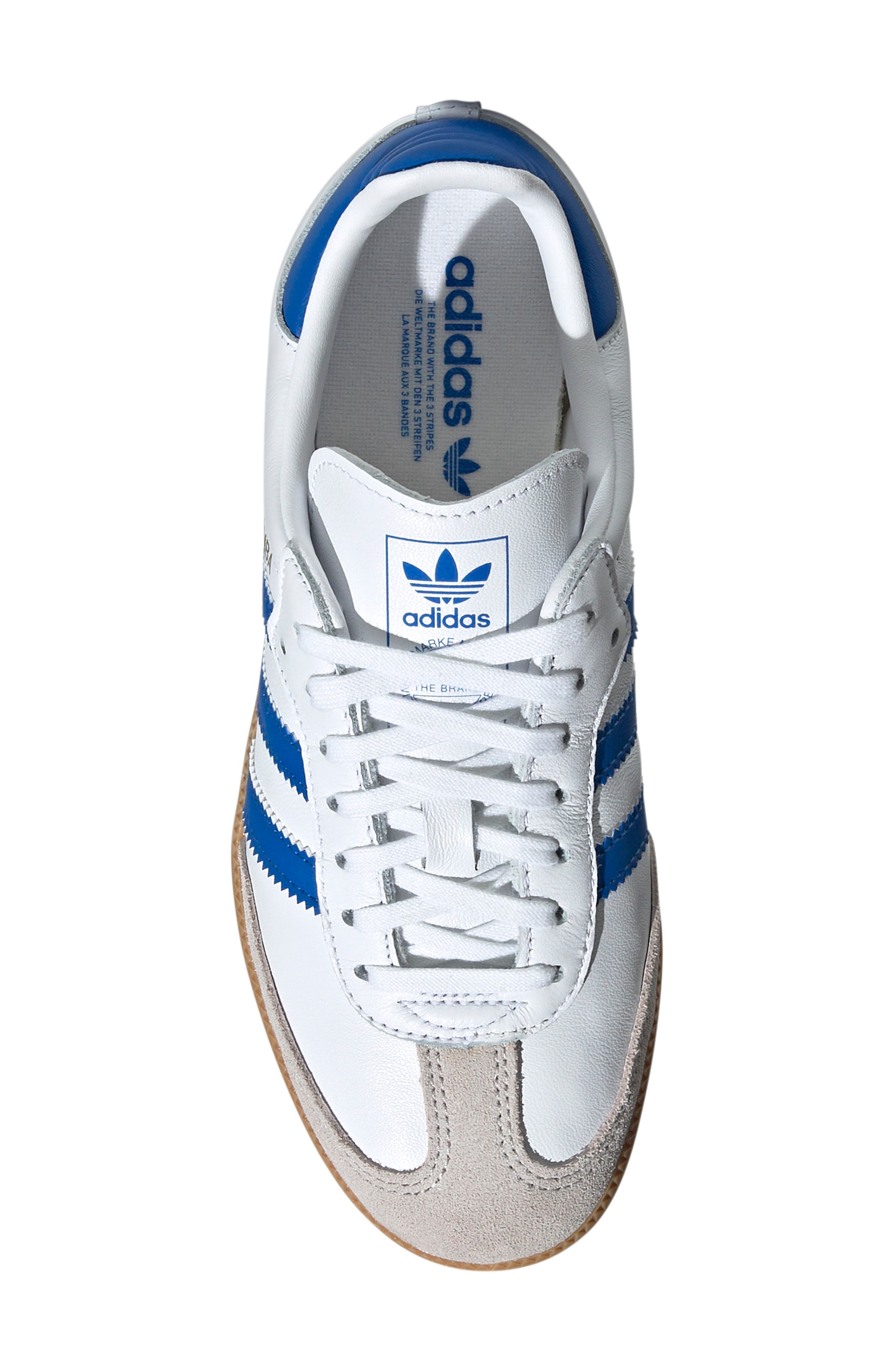 adidas Samba OG Sneaker, Alternate, color, White/ Blue/ Gum