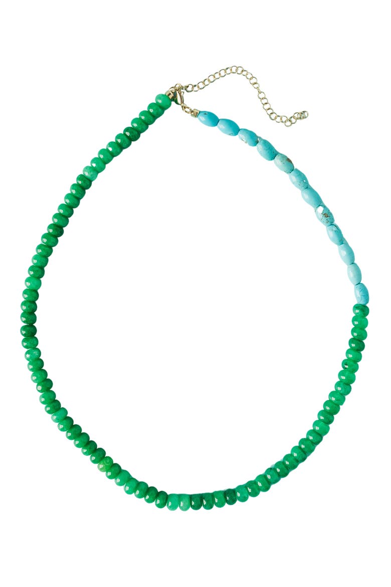 The Reef Beaded Necklace, Main, color, GREEN
